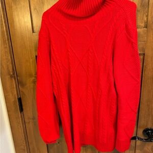 Cherry red turtle neck
